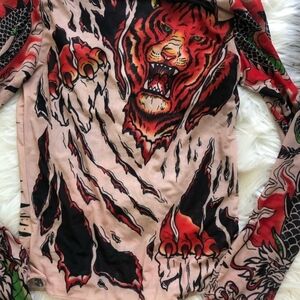 Dolls Kill Sheer Tiger Print Long Sleeve Top 🐅 (Rare)